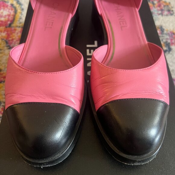 Authentic Chanel 2023 Interlocking CC Logo D'Orsay Flats - Picture 2 of 15